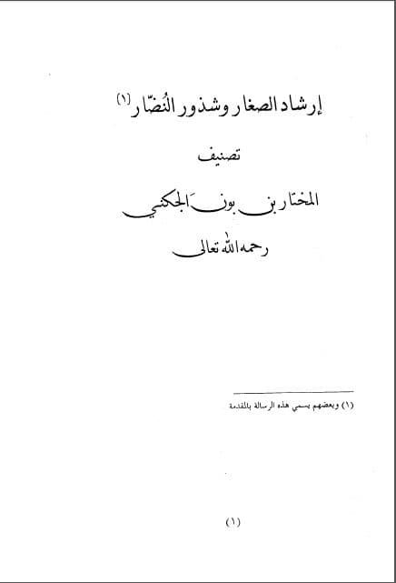 Irsyad al-Shigar wa Syudzur al-Nudhar